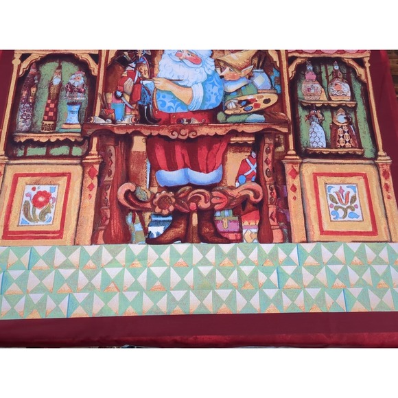 Jim Shore Fabric, Santa and Elf Panels Pre-marked for cutting  3 panels - 34x44" - Picture 2 of 5